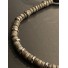 Bracelet Acier - Petites perles pierre/métal sur cordon et lien serrag