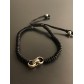 Bracelet Acier - 3 Perles avec méandres sur cordon et lien serrage