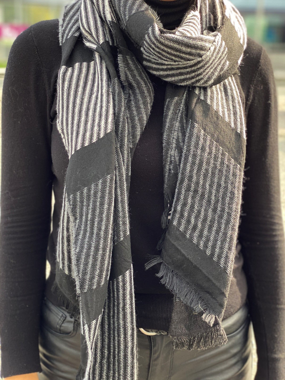 Echarpe tricot diagonal