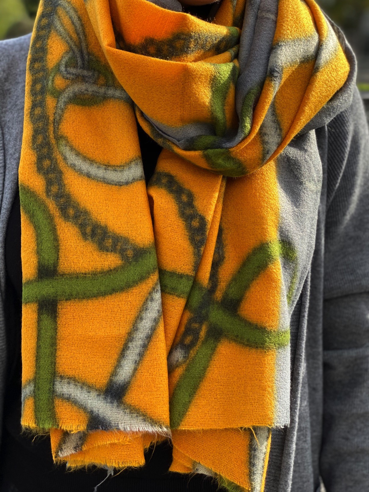 Echarpe épaisse douce impr harnais bord uni