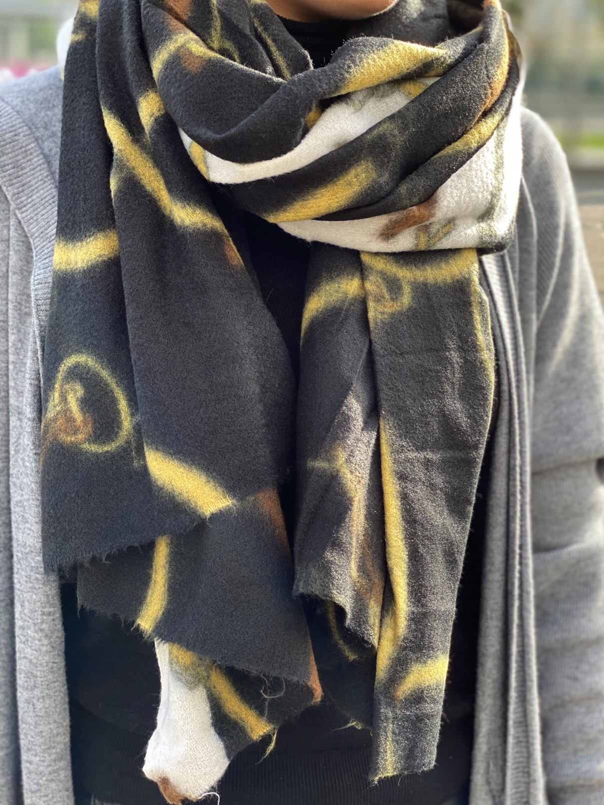 Echarpe épaisse douce impr harnais bord uni