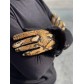 Gants peau de pêche façon reptile avec bord fourrure