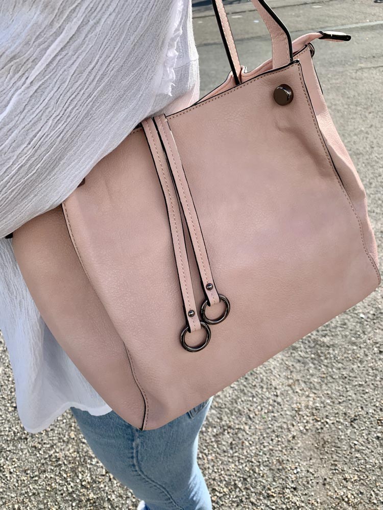 Sac porté épaule petit modèle uni avec 2 lanières