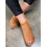 Sandales à talons peau de pêche perforé