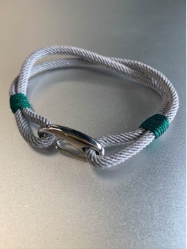 Bracelet Acier - Esprit marin avec cordon et mousqueton