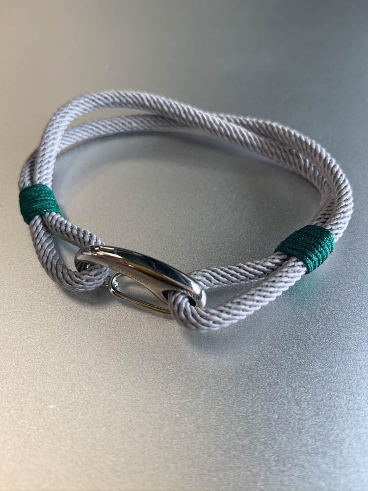 Bracelet Acier - Esprit marin avec cordon et mousqueton