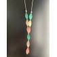 Collier Long - Feuilles métal peinture en Y 