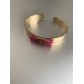 Bracelet Acier - Jonc feuille avec franges fils