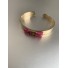 Bracelet Acier - Jonc feuille avec franges fils