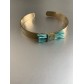 Bracelet Acier - Jonc feuille avec franges fils