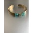 Bracelet Acier - Jonc feuille avec franges fils