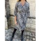 Robe imprimée leopard élastique à la taille