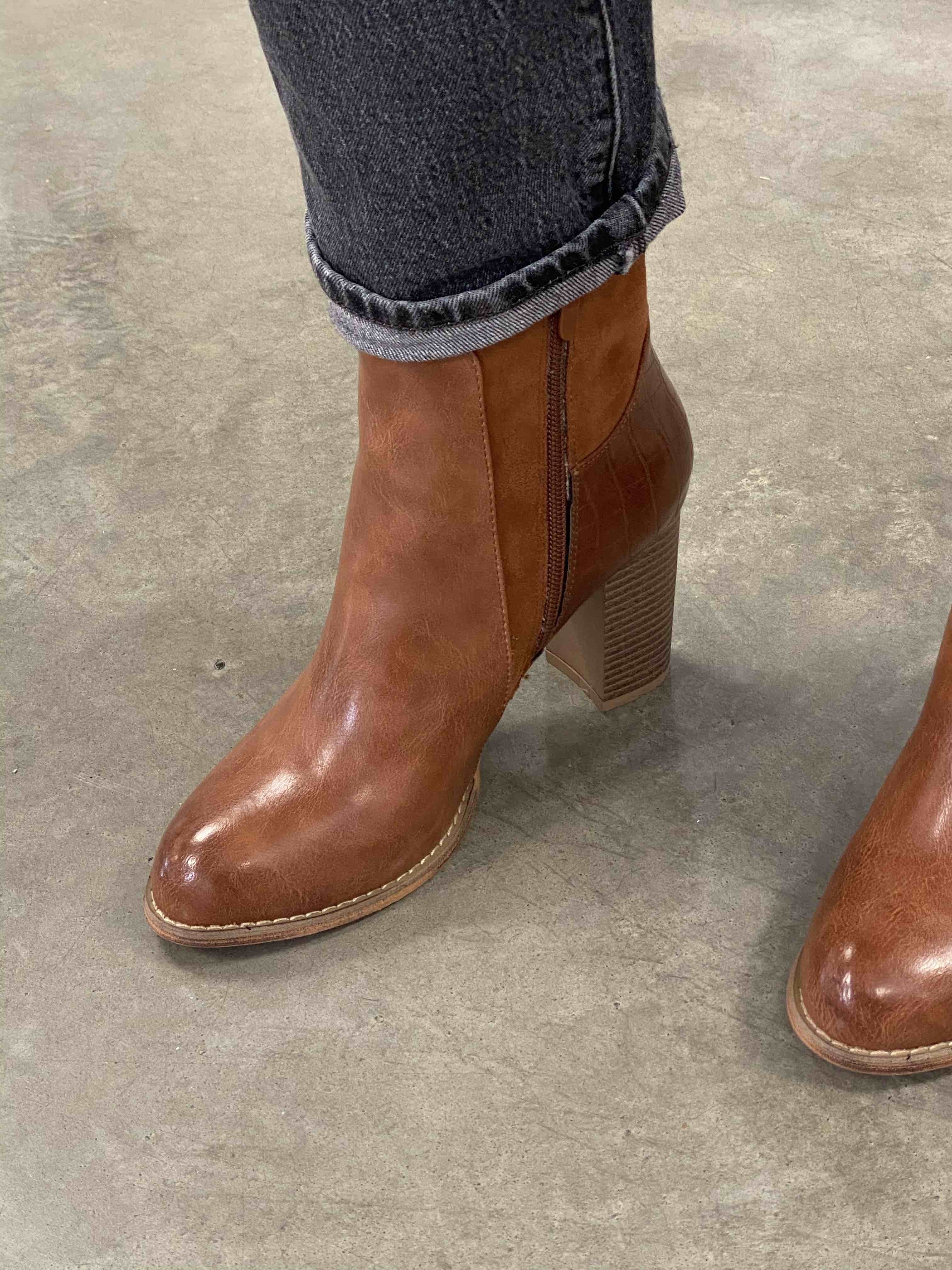 Bottines avec derrière façon croco 