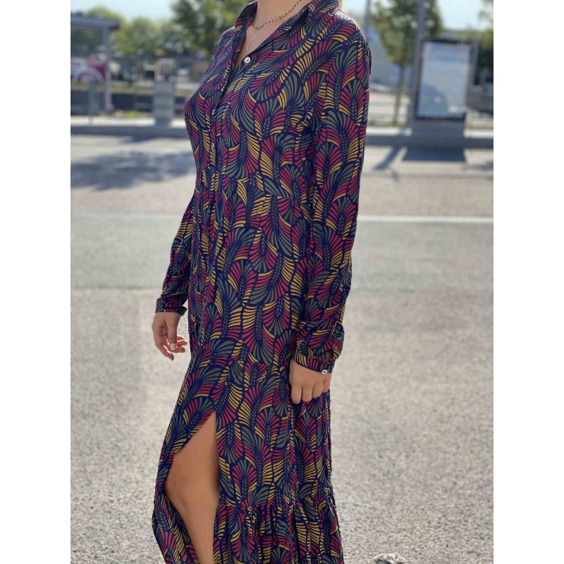 robe longue feuillage
