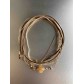 Bracelet - Multirangs Trèfle facettes  sur chaine et ruban