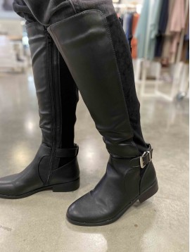 Bottes cavalière bi-mtière palte boucle en bas
