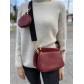 Sac cuir porté travers double et pochette à la bandoulière