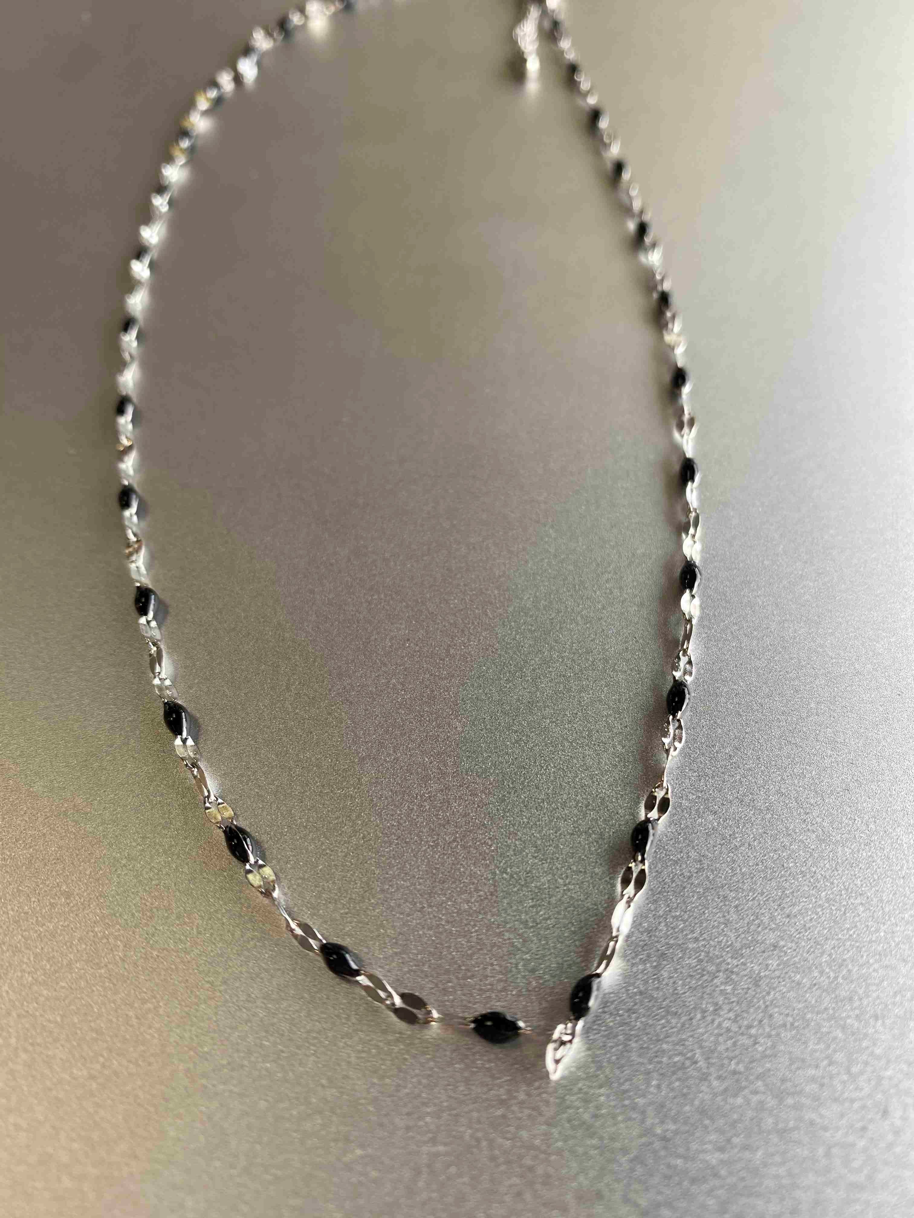 Collier Acier - Mini perles sur chaine à petits maillons