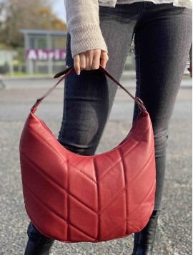 Sac cuir porté épaule forme demi lune