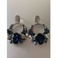 BO clips - Pastilles et anneaux pendants strass et pierres à facettes 