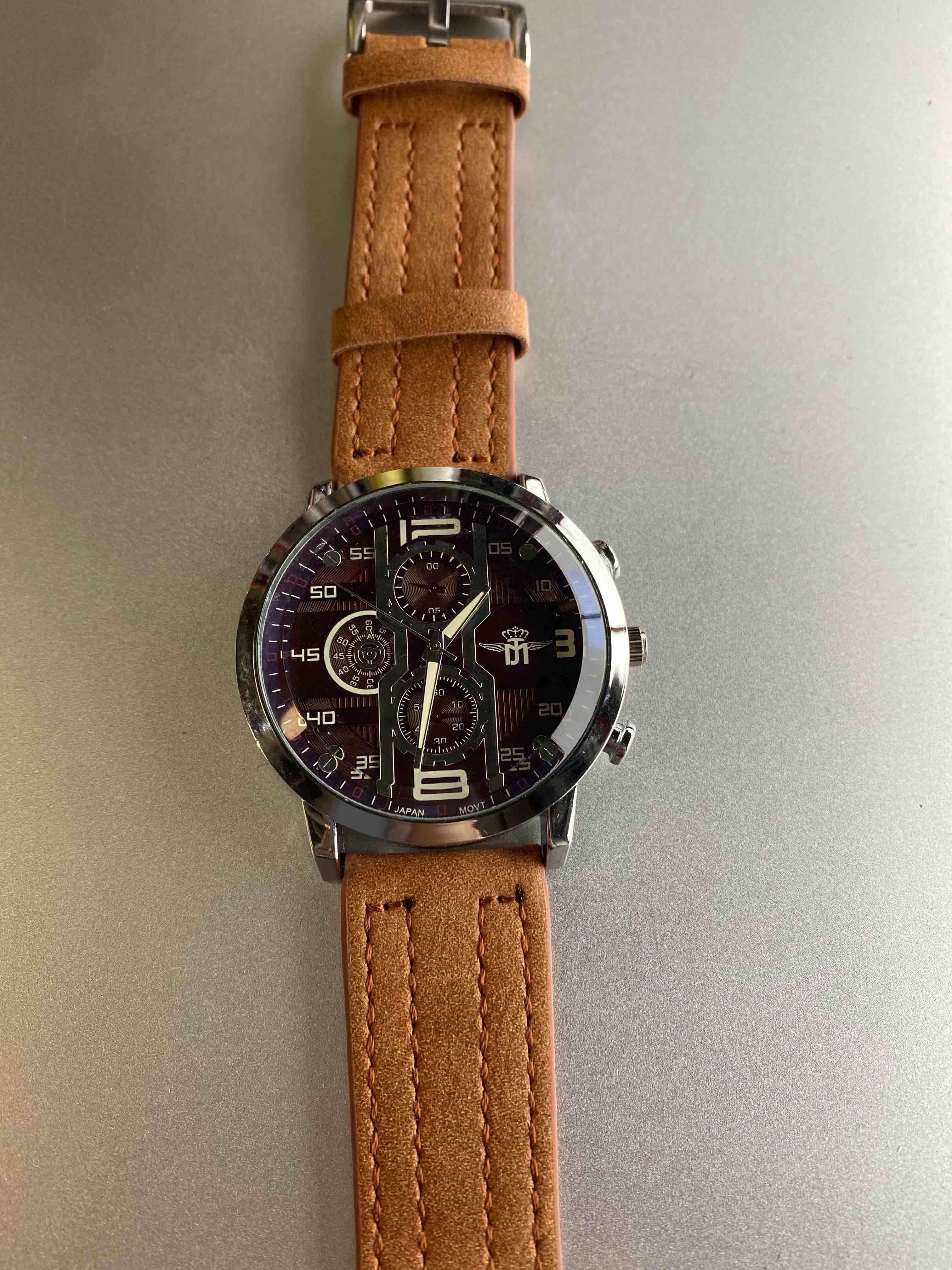 Montre Homme - Bracelet détail couture avec cadran aviateur