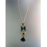 Collier Acier - Tressages en perles colorées sur chaine fine 