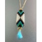 Collier Acier - Tressages en perles colorées sur chaine fine 