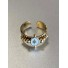 Bague Acier réglable - Ovale centre étoile et perles dorées sur jonc