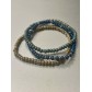 Bracelet Acier - Rang perles rondes mates et pastilles acier 