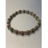 Bracelet Acier - Rang pierres effet marbre et pastilles acier 