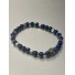 Bracelet Acier - Rang perles et pastille acier incrustée tête de mort