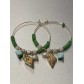 BO créoles - Anneaux avec perles et coquillages pendants 