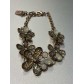 Bracelet - Rivière de fleurs pailletées et perles sur chaine 