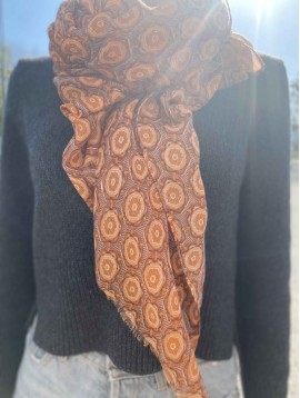 Echarpe formes géométriques et paillettes lurex