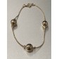 Bracelet Plaqué Or - Perles sur chaine torsadée
