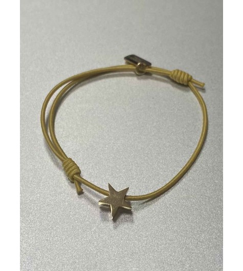 Bracelet Acier - Pastille étoile sur cordon coloré 