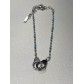 Bracelet Acier - Pendentif menottes entrelacées sur chaine et perles