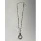 Collier Acier - Pendentif soleil géométrique sur chaine perles fines