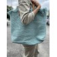 Sac porté épaule/cabas coton anses cuir uni