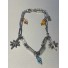 Chaine cheville Acier - Pendentifs étoile et perles fleur sur chaine