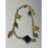 Chaine cheville Acier - Pendentifs étoile feuille et perles sur chaine