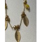 Bracelet Acier - Petites feuilles gravées et perles sur chaine fine 