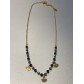 Collier Acier - Perles et petits pendentifs éventails sur chaine