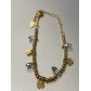 Bracelet Acier - Perles et petits pendentifs trèfles sur chaine fine 