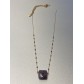 Collier Acier - Perle carrée à facette sur chaine fine et mini perles 