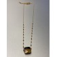 Collier Acier - Perle carrée à facette sur chaine fine et mini perles 