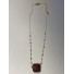 Collier Acier - Perle carrée à facette sur chaine fine et mini perles 