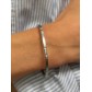 Stainless Steel Bracelet - Thin bangle with "Amour Chance Bonheur" inscription.