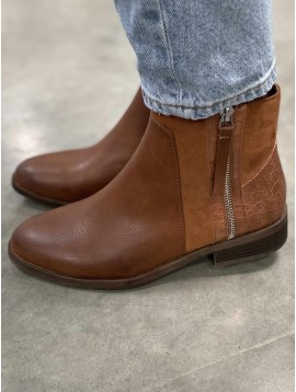Bottines avec petit talon et zip sur le côté multi matières