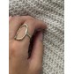 Bague Acier réglable - Rectangle creu effet martelé sur anneau 
